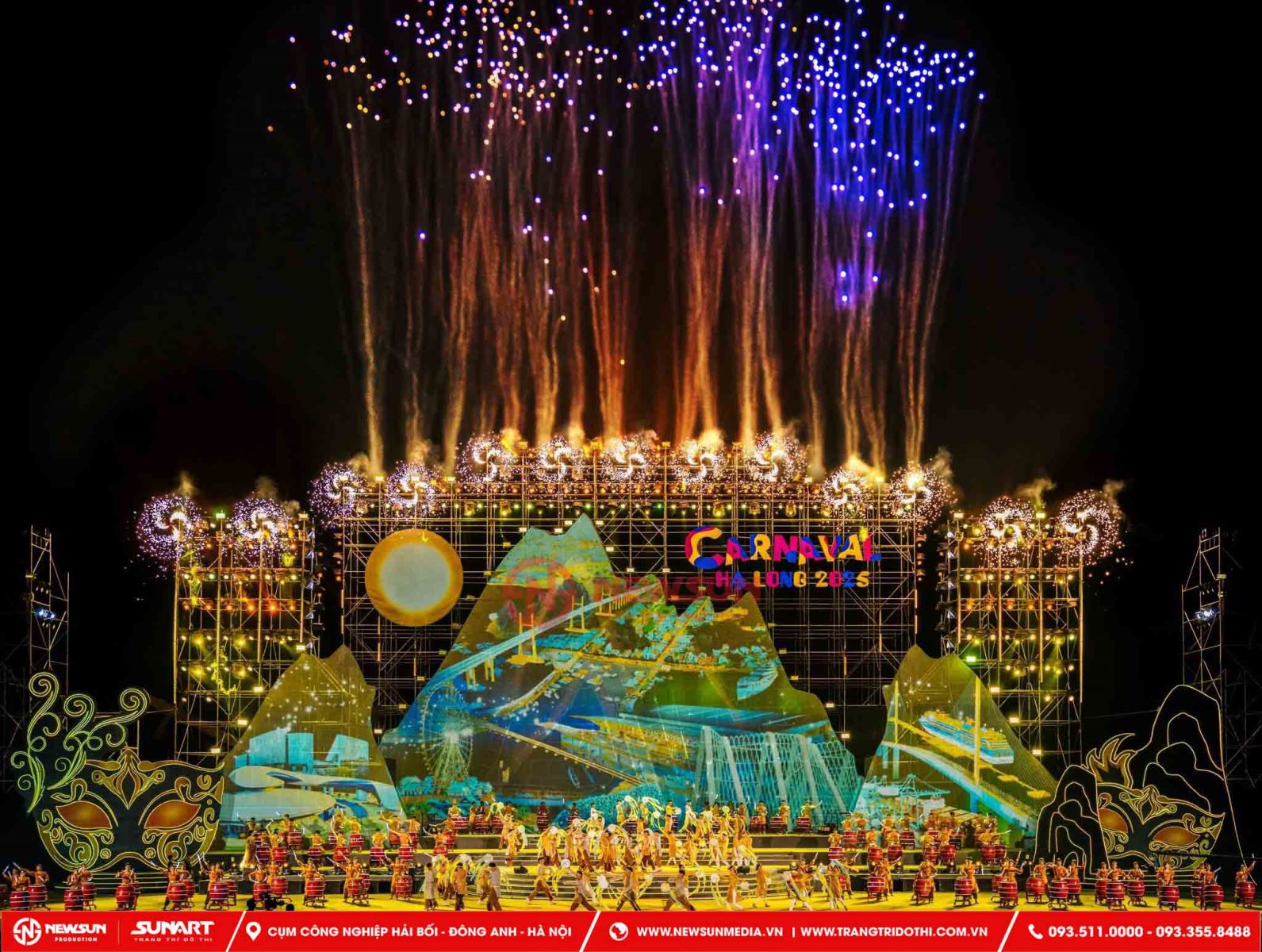Thi công sự kiện sân khấu trên biển Carnaval 2025 tại Hạ Long, Quảng Ninh